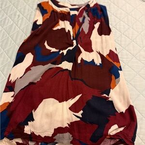 LOFT Multicolor Abstract Blouse